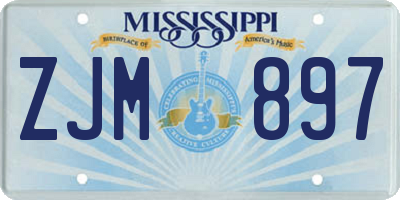 MS license plate ZJM897