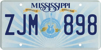 MS license plate ZJM898