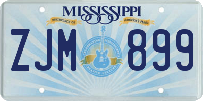 MS license plate ZJM899