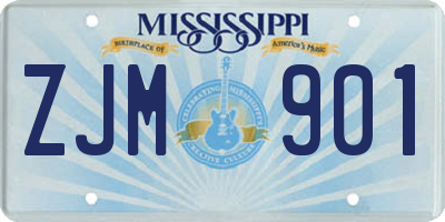 MS license plate ZJM901