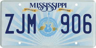 MS license plate ZJM906