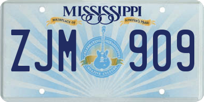 MS license plate ZJM909