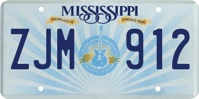 MS license plate ZJM912