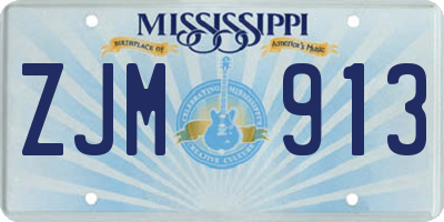 MS license plate ZJM913