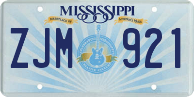 MS license plate ZJM921