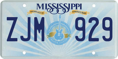 MS license plate ZJM929