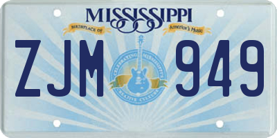 MS license plate ZJM949