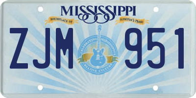 MS license plate ZJM951