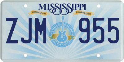 MS license plate ZJM955