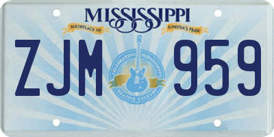 MS license plate ZJM959