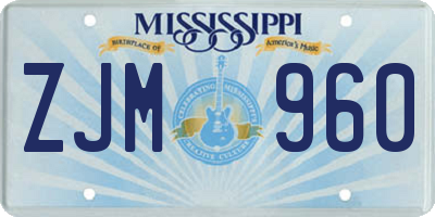 MS license plate ZJM960