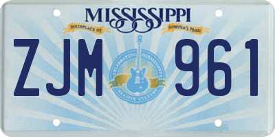 MS license plate ZJM961