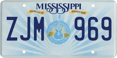 MS license plate ZJM969