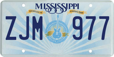 MS license plate ZJM977