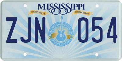 MS license plate ZJN054