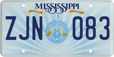 MS license plate ZJN083