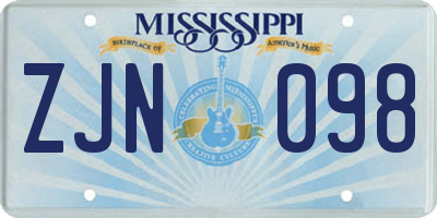 MS license plate ZJN098
