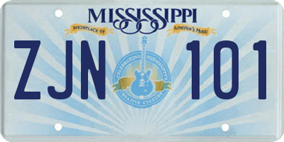 MS license plate ZJN101