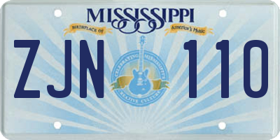 MS license plate ZJN110