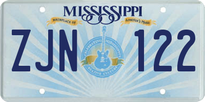MS license plate ZJN122