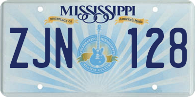 MS license plate ZJN128