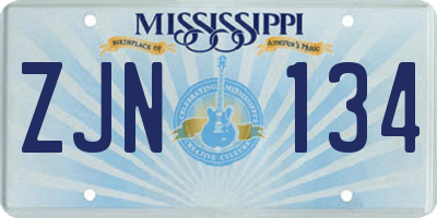 MS license plate ZJN134