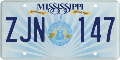 MS license plate ZJN147