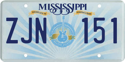 MS license plate ZJN151