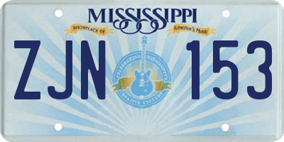 MS license plate ZJN153