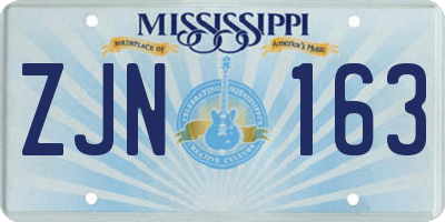 MS license plate ZJN163