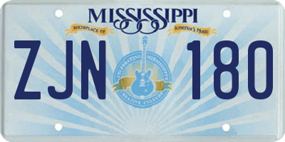MS license plate ZJN180