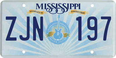 MS license plate ZJN197