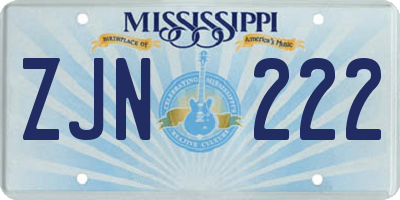 MS license plate ZJN222