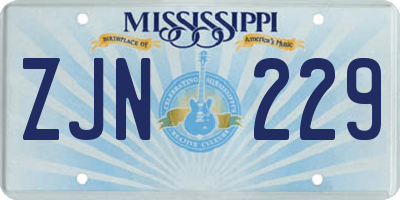 MS license plate ZJN229