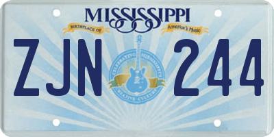 MS license plate ZJN244