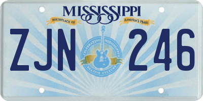 MS license plate ZJN246