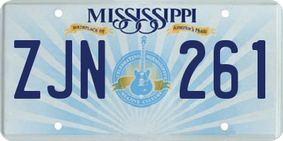 MS license plate ZJN261