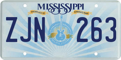 MS license plate ZJN263