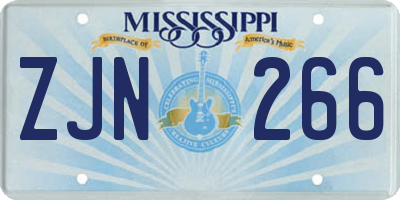 MS license plate ZJN266