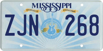 MS license plate ZJN268