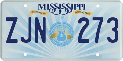 MS license plate ZJN273