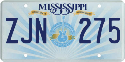MS license plate ZJN275