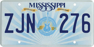 MS license plate ZJN276