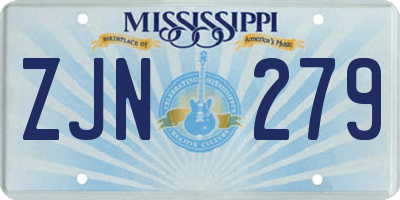 MS license plate ZJN279