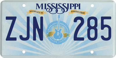 MS license plate ZJN285