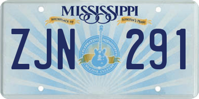 MS license plate ZJN291