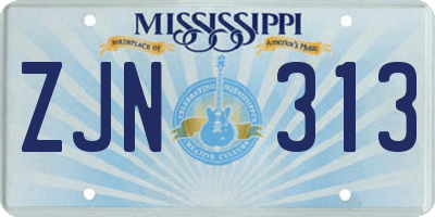 MS license plate ZJN313