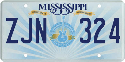 MS license plate ZJN324