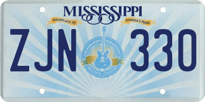 MS license plate ZJN330