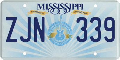 MS license plate ZJN339